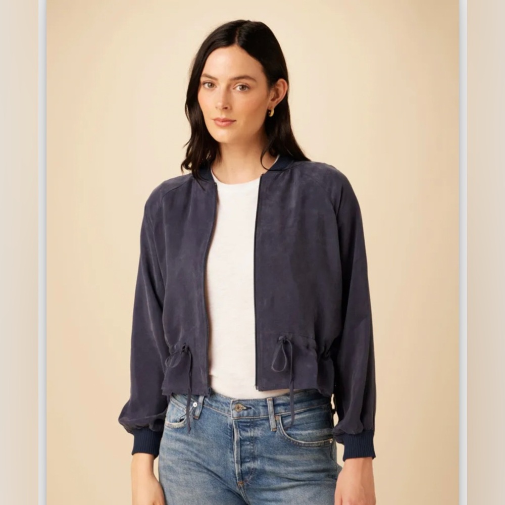 AMOUR VERT Roux Mixed Cupro Jacket - Ocean S